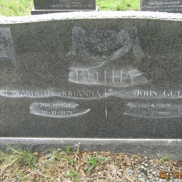BOTHA John Guy 1904-1968 &amp; Elizabeth Johanna 1904-1975