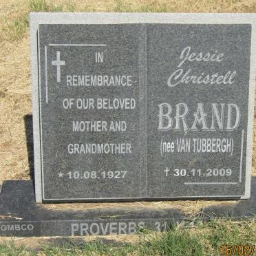 BRAND Jessie Christell nee VAN TUBBERGH 1927-2009