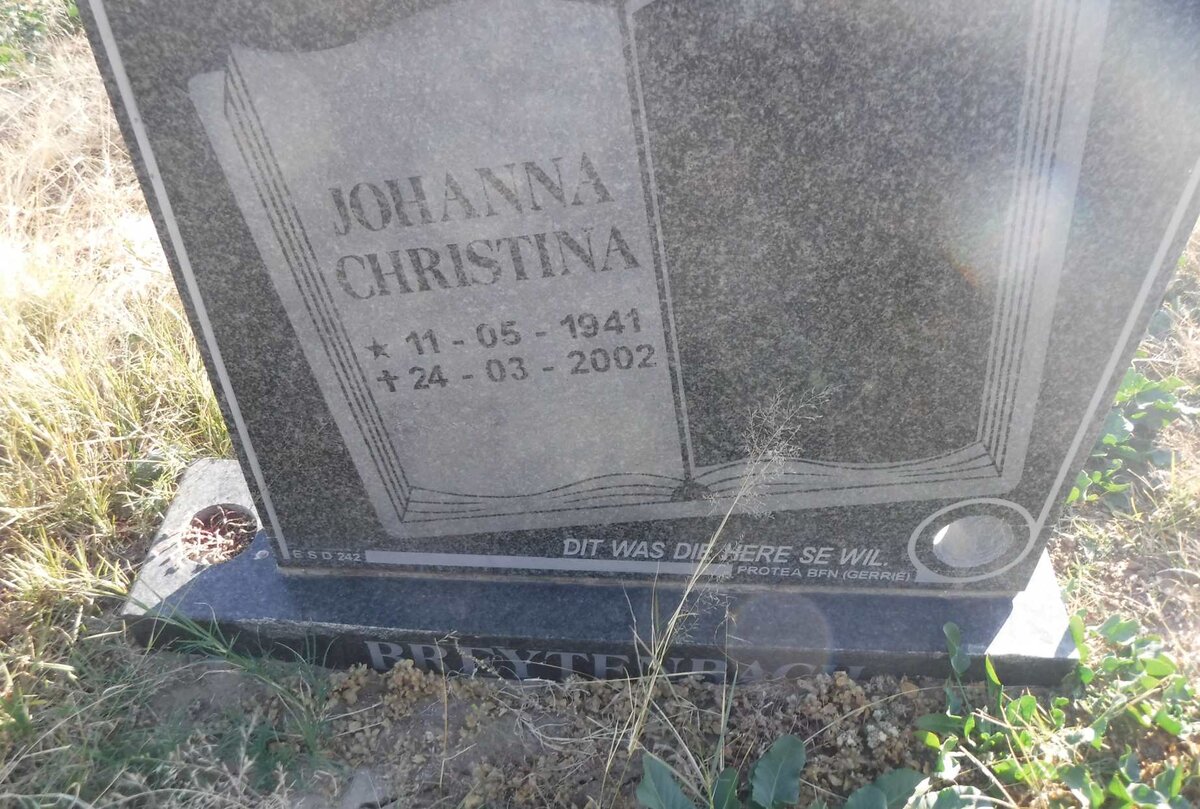 BREYTENBACH Johanna Christina 1941-2002