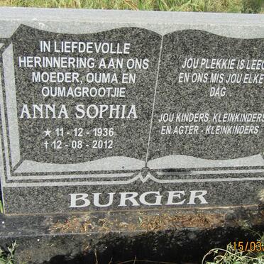 BURGER Anna Sophia 1936-2012