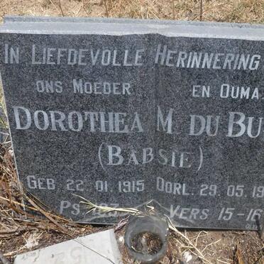 BUYS Dorothea M., du 1915-1990