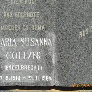 COETZER Maria Susanna nee ENGELBRECHT 1910-1965