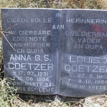 COETZER Louis J. 1915-1994 &amp; Anna G.S. 1931-1994