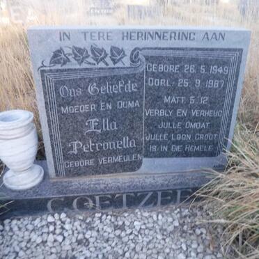 COETZEE Ella Petronella nee VERMEULEN 1949-1987