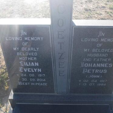 COETZEE Johannes Petrus 1917-1994 &amp; Lilian Evelyn 1917-2014