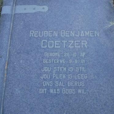 COETZER Reuben Benjamen 1937-1981