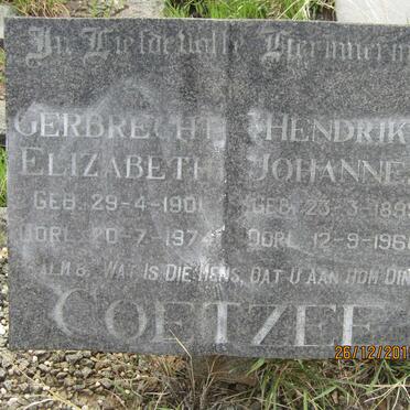 COETZEE Hendrik Johannes 1895-1968 &amp; Gerbrecht Elizabeth 1901-1974