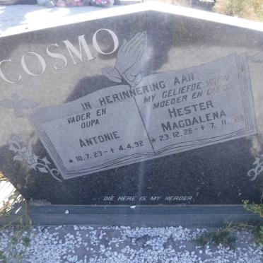 COSMO Antonie 1923-1992 &amp; Hester Magdalena 1926-1985