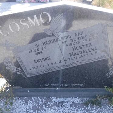 COSMO Antonie 1923-1992 &amp; Hester Magdalena 1926-1985