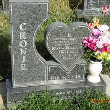 CRONJE Maria Magdalena nee KRUGEL 1932-2011