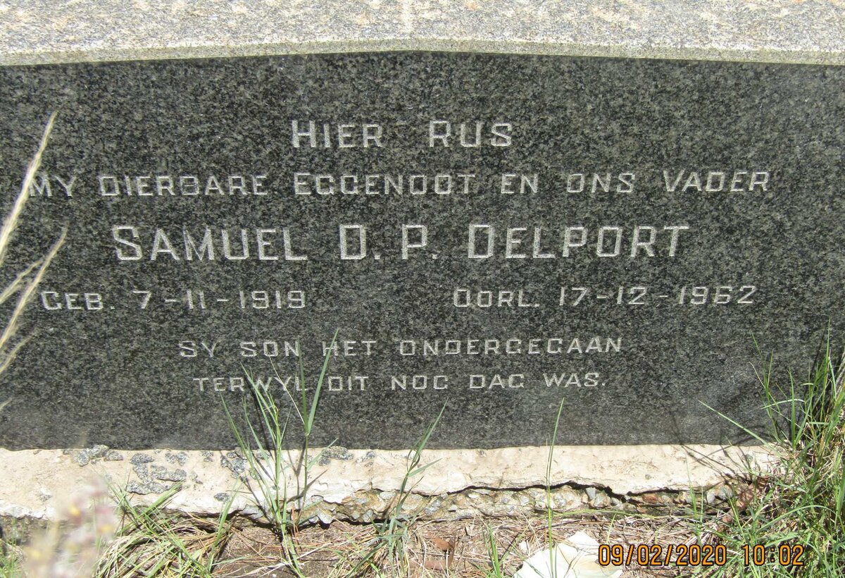 DELPORT Samuel D.P. 1919-1962