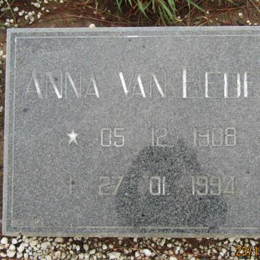 EEDEN Anna, van 1908-1994