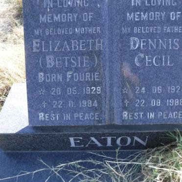 EATON Dennis Cecil 1924-1988 &amp; Elizabeth FOURIE 1929-1984