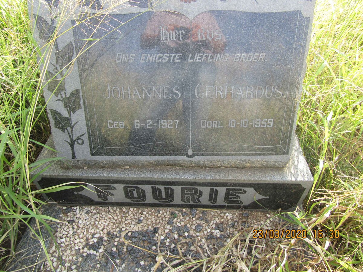 FOURIE Johannes Gerhardus 1927-1959