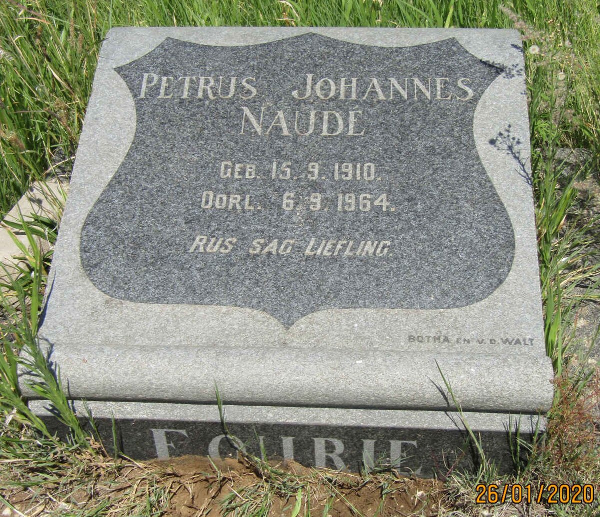 FOURIE Petrus Johannes Naude 1910-1964