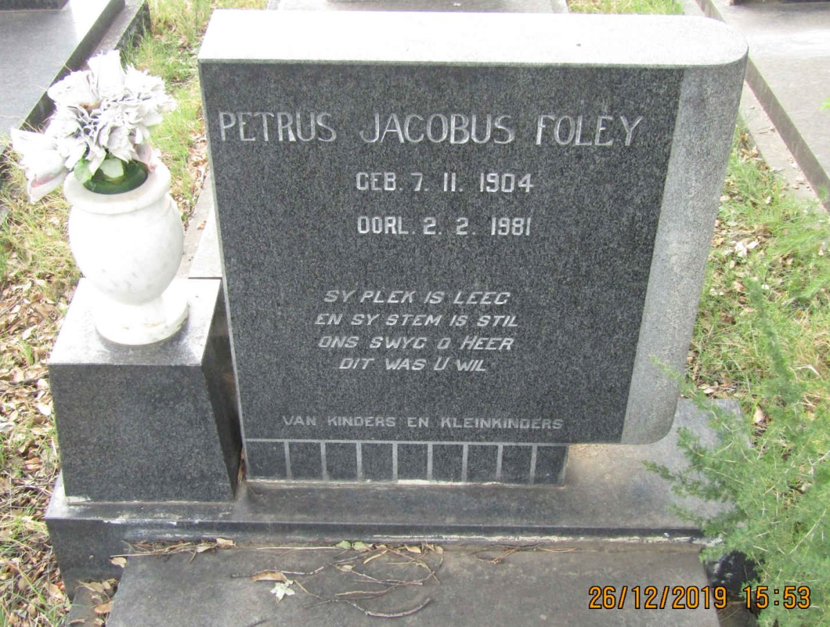 FOLEY Petrus Jacobus 1904-1981