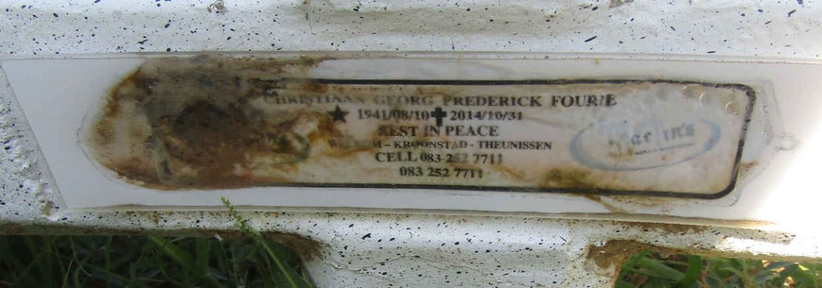 FOURIE Christiaan Georg Frederick 1941-2014