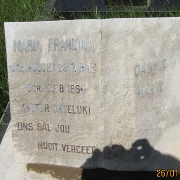 FERREIRA Maria Francina nee MOODIE 1942-1964