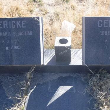 GERICKE Robert Ogelvie 1915-1978 &amp; Anna Maria Sebastian 1917-2003