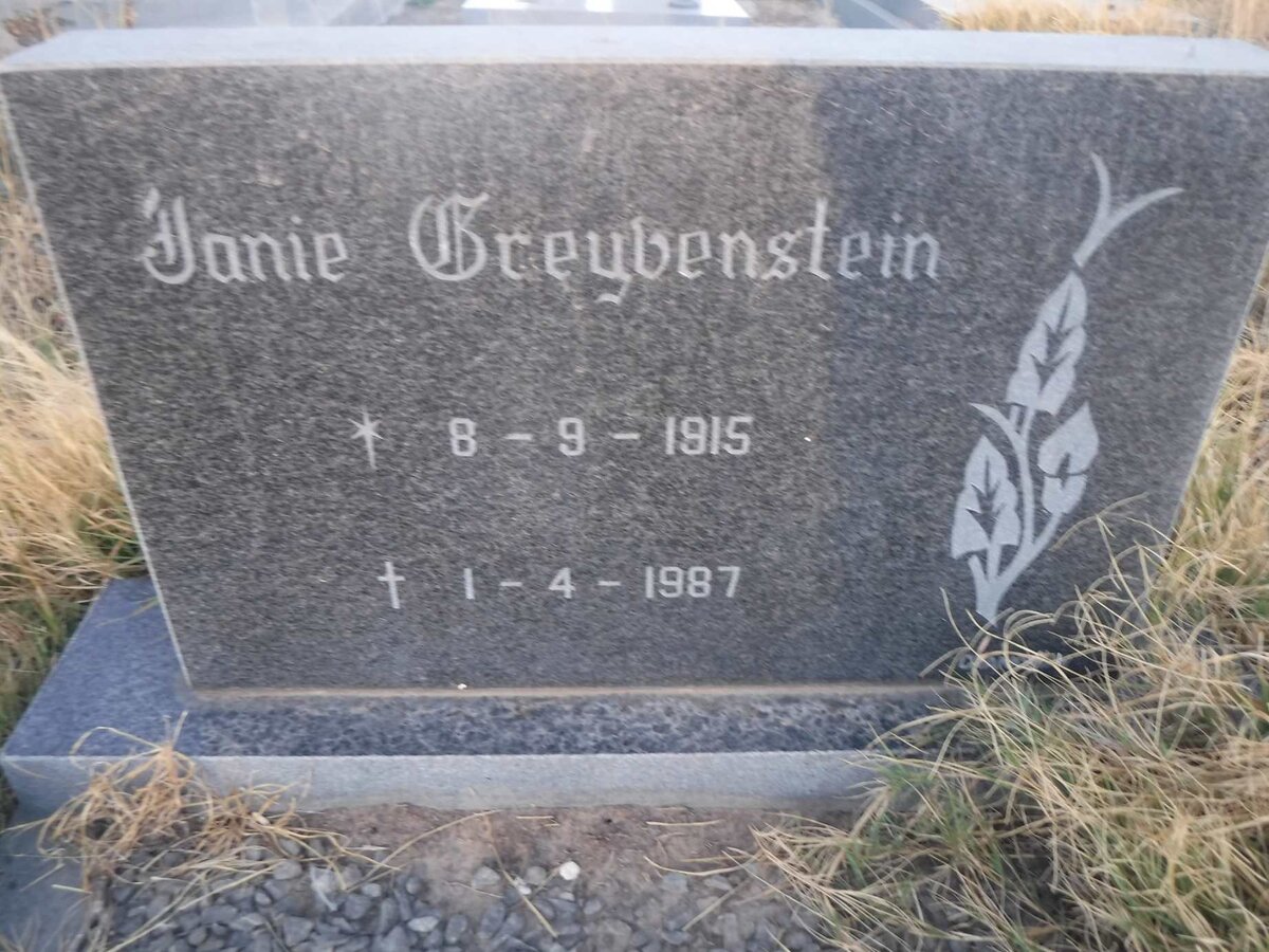 GREYVENSTEIN Janie 1915-1987