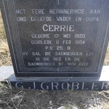 GROBLER G.J. 1920-1984