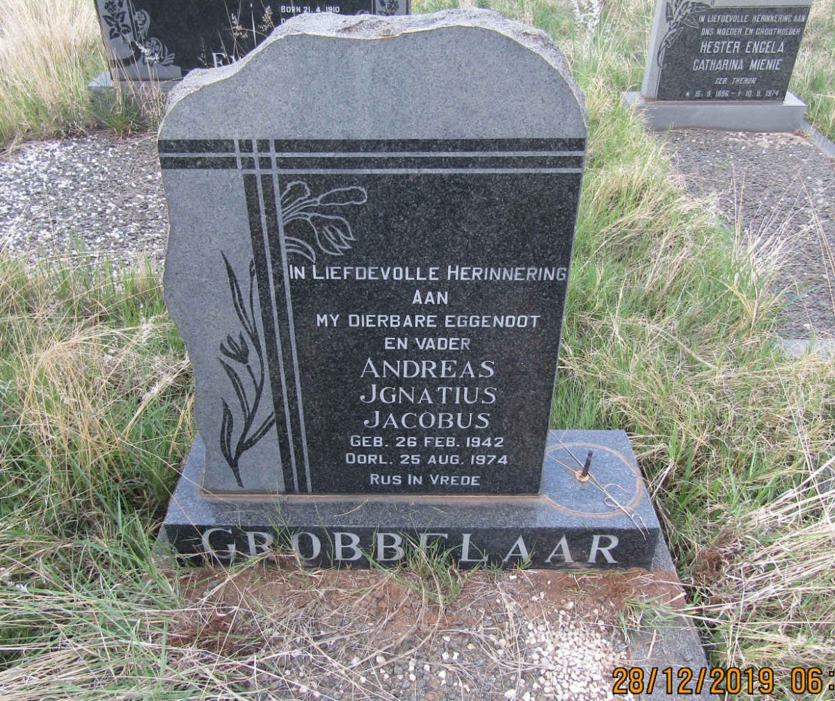 GROBBELAAR Andreas Jgnatius Jacobus 1942-1974
