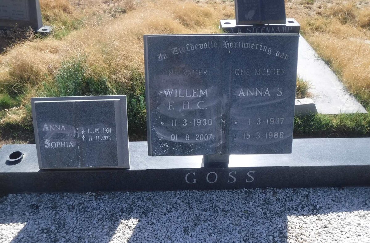 GOSS Willem F.H.C. 1930-2007 &amp; Anna S. 1937-1986 :: GOSS Anna Sophia 1934-2007