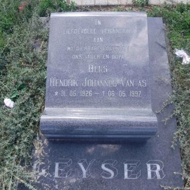 GEYSER Hendrik Johannes van As 1926-1997