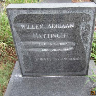 HATTINGH Willem Adriaan 1907-1974