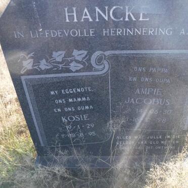 HANCKE Ampie Jacobus 1930-1998 &amp; Kosie 1929-1995