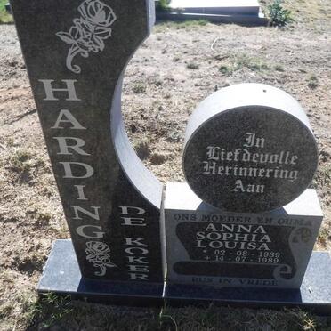 HARDING Anna Sophia Louisa nee DE KOKER 1939-1989