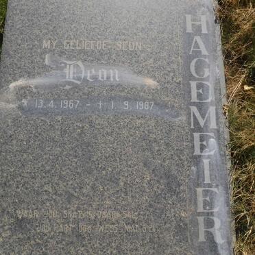 HAGEMEIER Deon 1967-1987