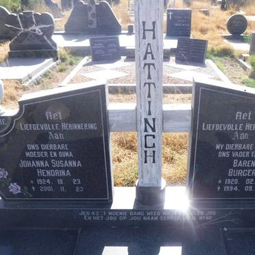 HATTINGH Barend Burgert 1920-1994 &amp; Johanna Susanna Hendrina 1924-2001 :: HATTINGH Andre 1945-2008