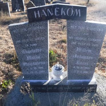 HANEKOM Willem Johannes Karel 1907-1991 &amp; Charlotte Maria Magdalena 1916-2005