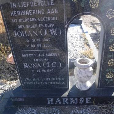 HARMSE J.W. 1940-2003 &amp; J.C. 1947-