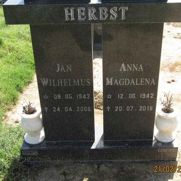 HERBST Jan Wilhelmus 1942-2006 &amp; Anna Magdalena 1942-2018
