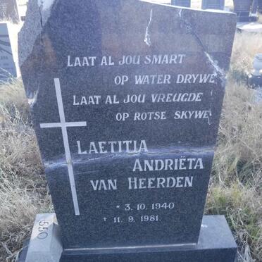 HEERDEN Laetitia Andrieta, van 1940-1981