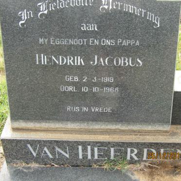 HEERDEN Hendrik Jacobus, van 1919-1968