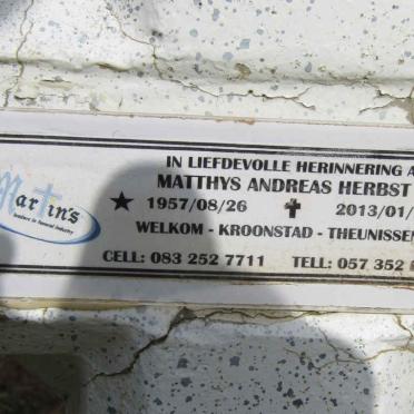 HERBST Matthys Andreas 1957-2013