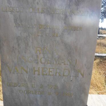 HEERDEN Goestaves Welhelmus, van 1917-1985 &amp; Rina SCHOEMAN 1921-1989