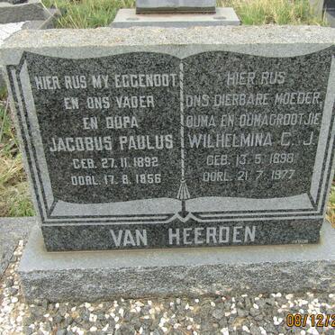 HEERDEN Jacobus Paulus, van 1892-1956 &amp; Wilhelmina C.J. 1898-1977