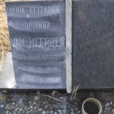 HEERDEN Maria Elizabeth Susanna, van nee BADENHORST 1894-1982