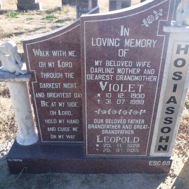 HOSIASSOHN Leopold 1926-2015 &amp; Violet 1930-1999