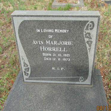 HORRELL Avis Marjorie 1921-1973