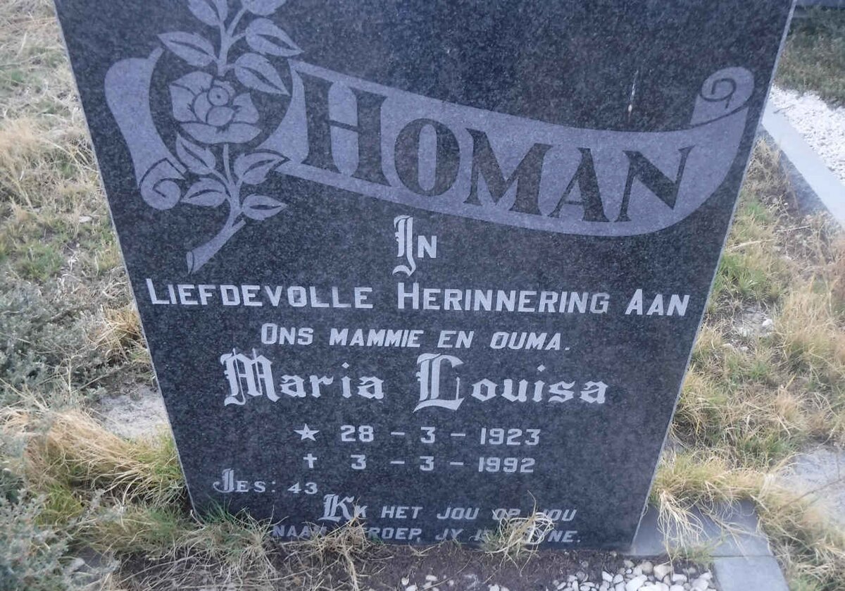 HOMAN Maria Louisa 1923-1992