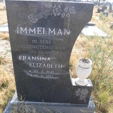 IMMELMAN Fansina Elizabeth 1945-1983