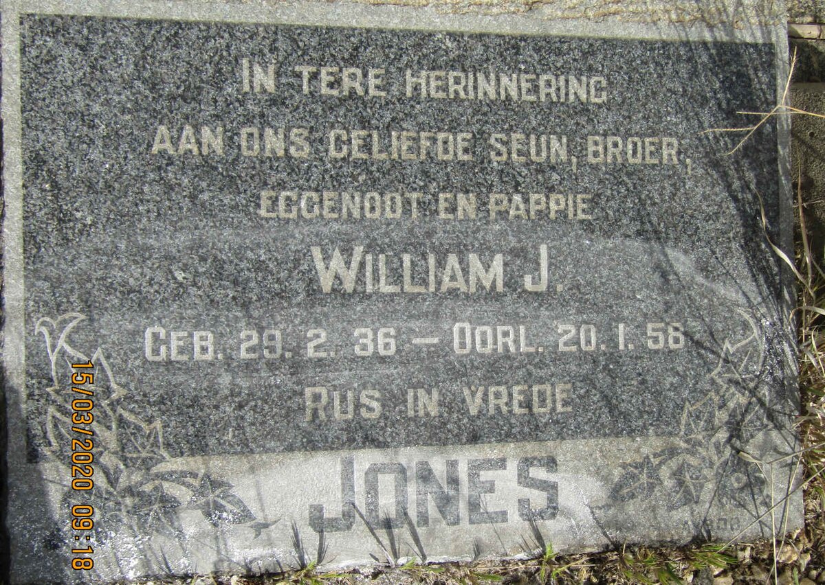 JONES William J. 1936-1958