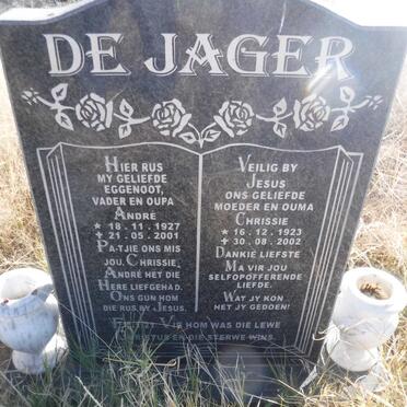 JAGER André, de 1927-2001 &amp; Chrissie 1923-2002