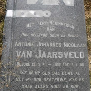 JAARSVELD Antonie Johannes Nicolaas, van 1971-1990
