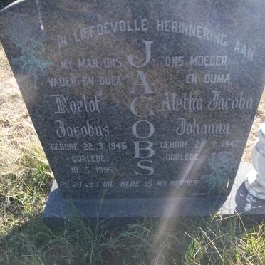 JACOBS Roelof Jacobus 1946-1995 &amp; Aletta Jacoba Johanna 1947-
